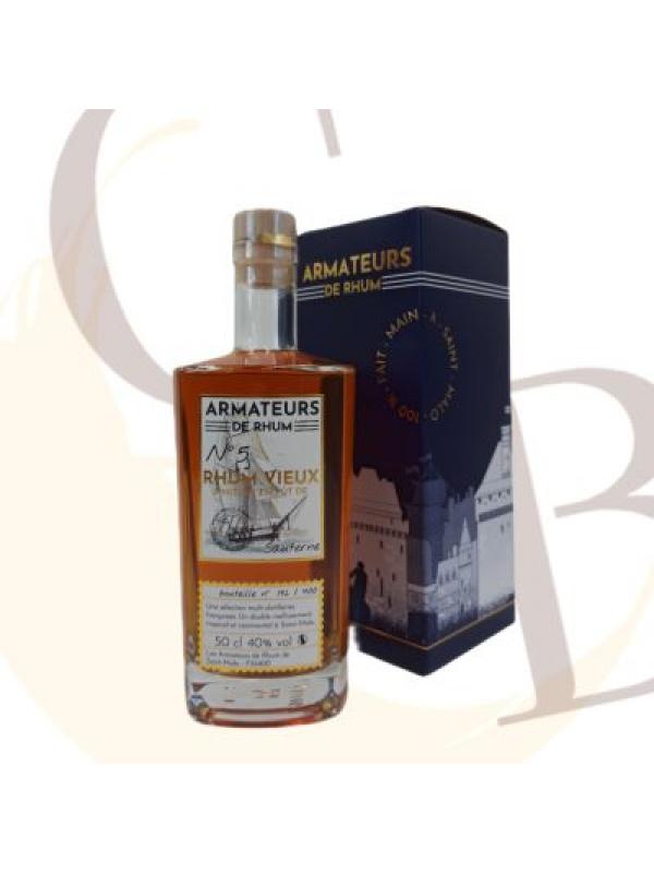 RHUM VIEUX - Les Armateurs de Rhum - N°5 Futs de SAUTERNES - 40°vol - 70cl sous étui