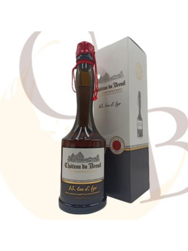 CALVADOS du Pays d'Auge "Château du BREUIL" 15 ANS sous étui - 41°vol - 70cl