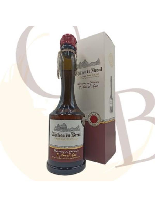 CALVADOS du Pays d'Auge 8 ANS "Château du BREUIL"  Réserve du Château -40°vol - 70cl sous étui